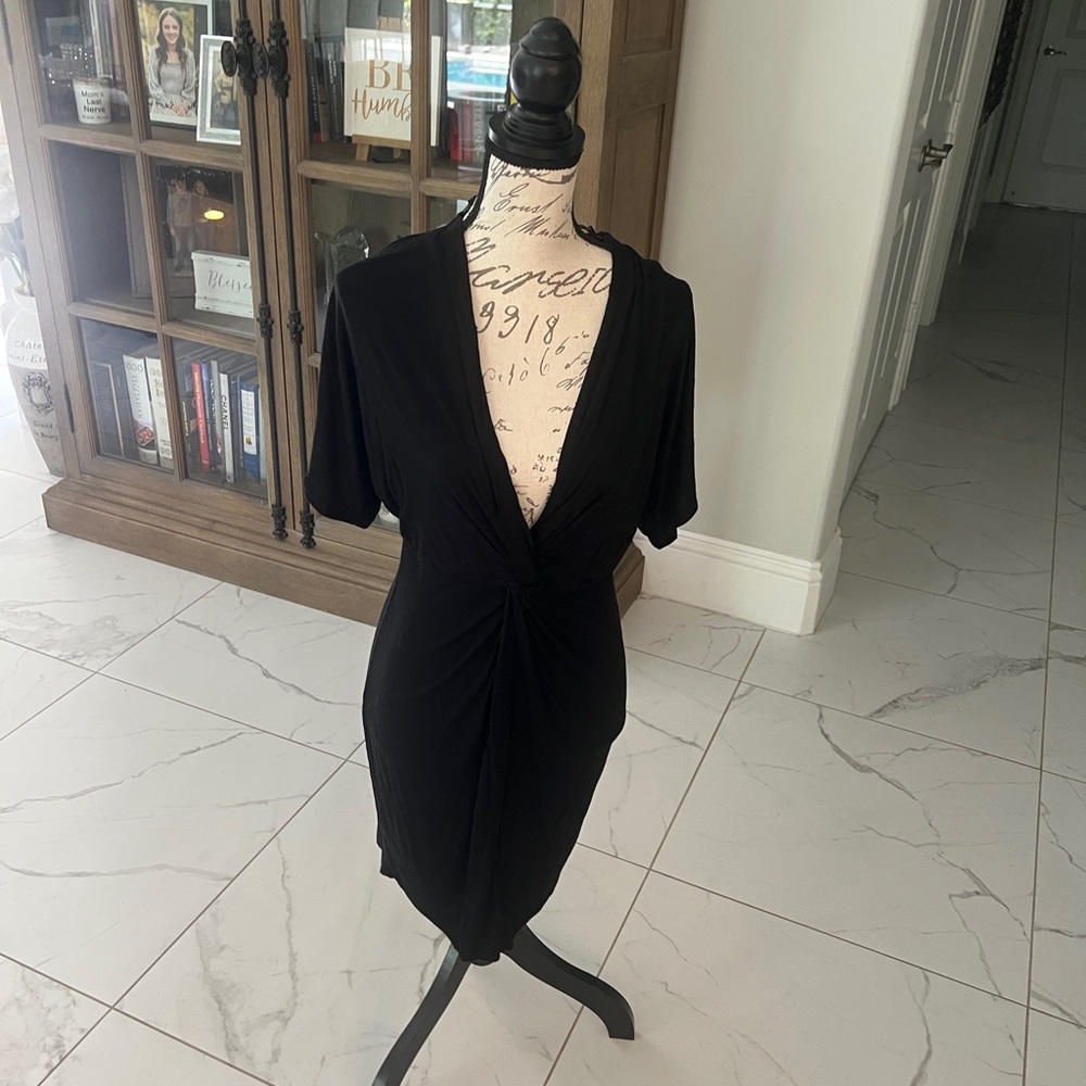 Lulu's Black Mini Wrap Dress